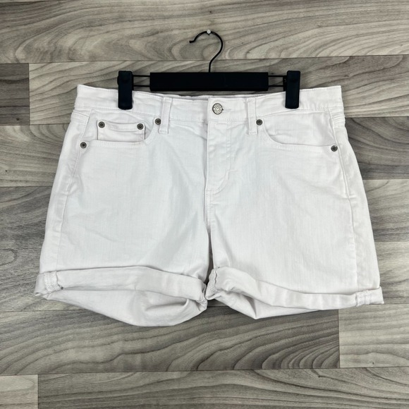 Banana Republic Pants - Banana Republic Denim Shorts Womens 28/6 Fit (32W) White Stretch Mid-Rise Cuffed